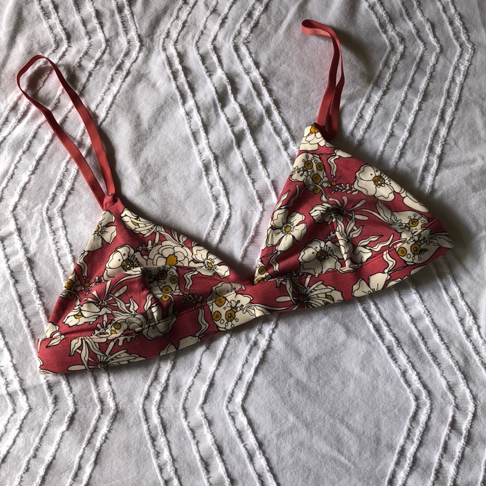 NEW MeUndies pink floral triangle brallette